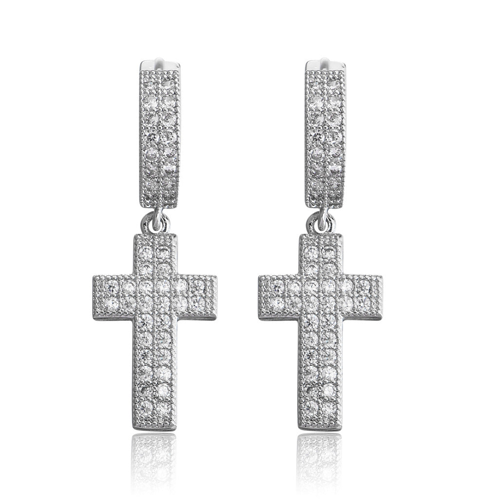 Limited 18K Gold-Plated Cross Earring