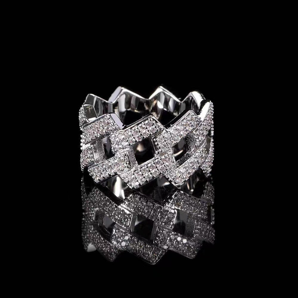 14mm Iced Out Prong Cuban Ring