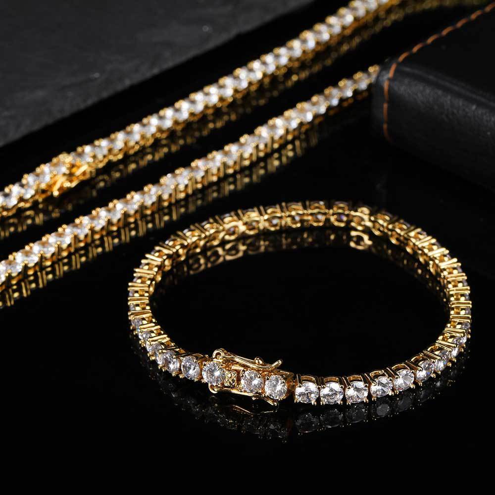 18k Gold-Plated 5mm Tennis Chain # Tennis Bracelet