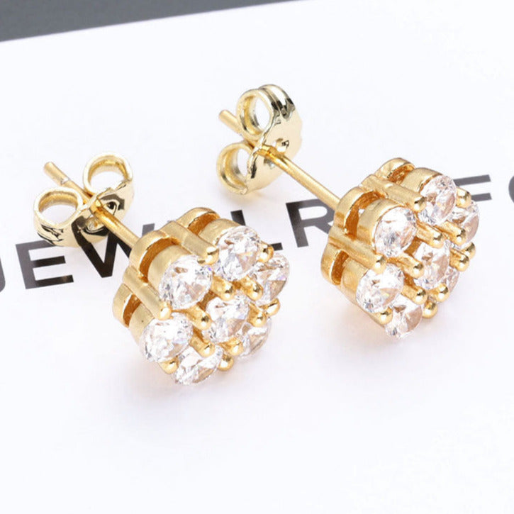 New Iced Flower stud earrings