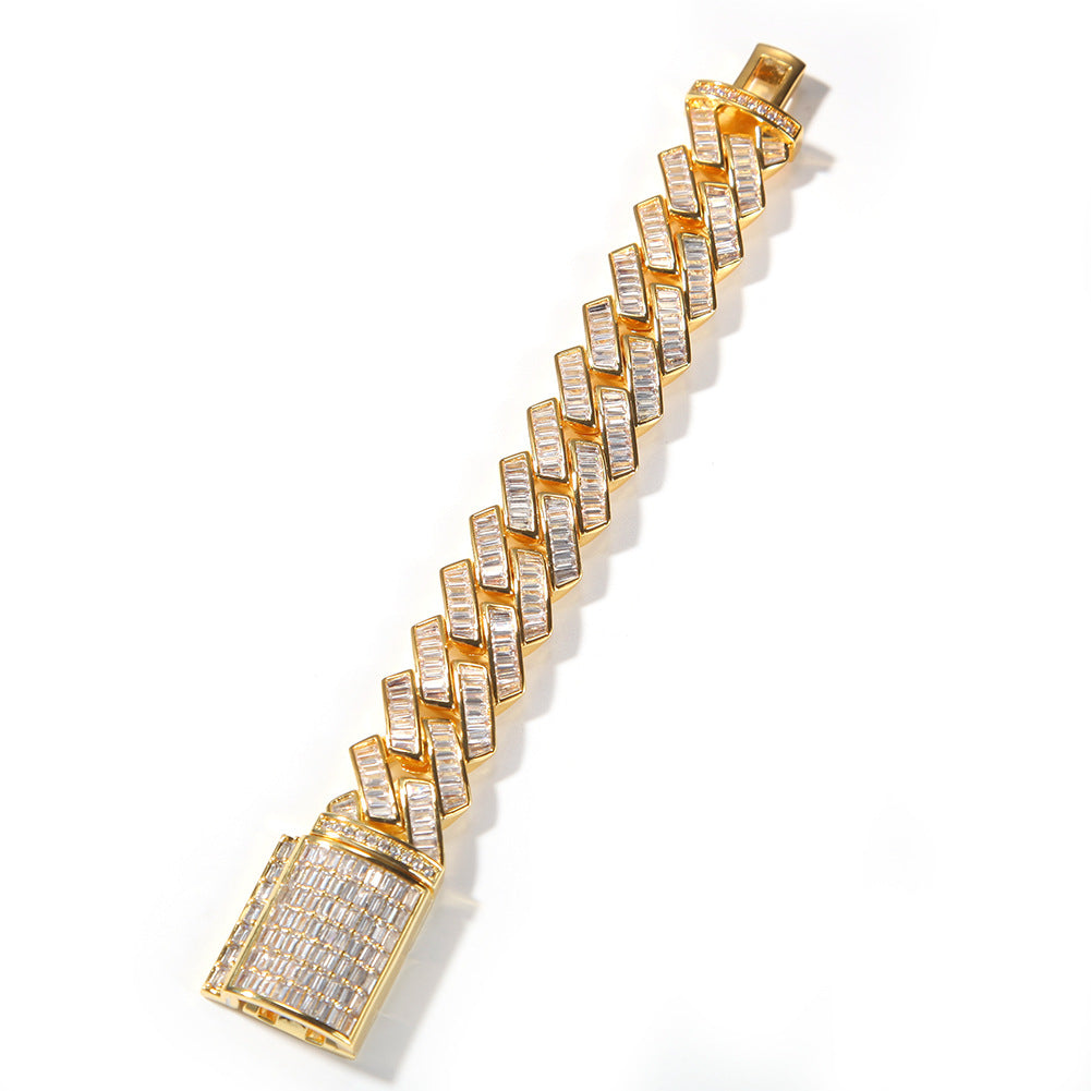 19mm French Creative Cuban Bracelet In 18k Gold