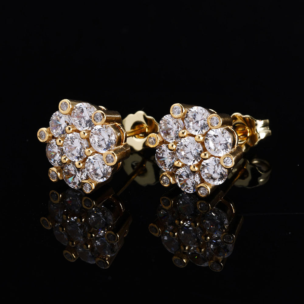 New Iced Flower stud earrings