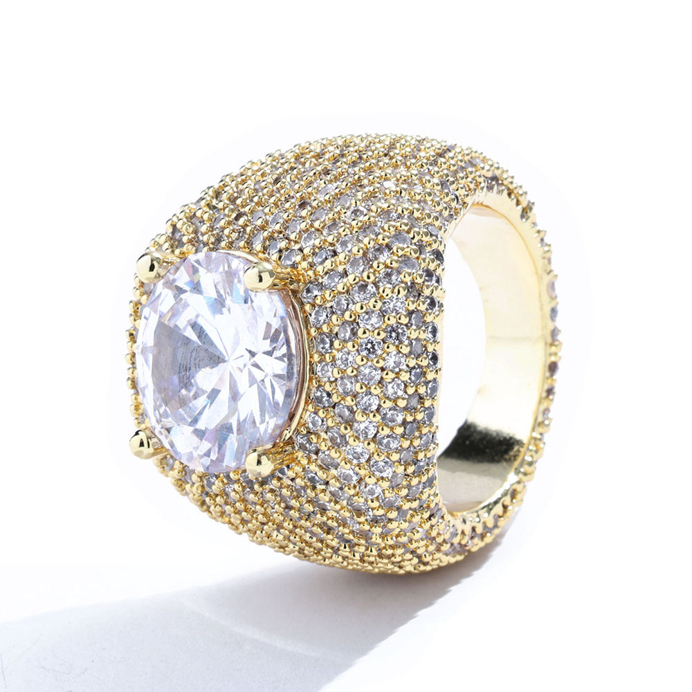 Iced Clustered Band Ring