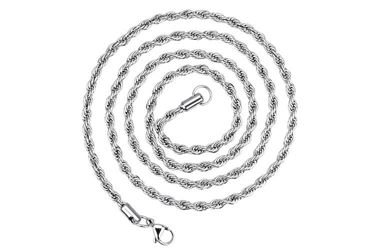 3MM White Gold Rope Chain