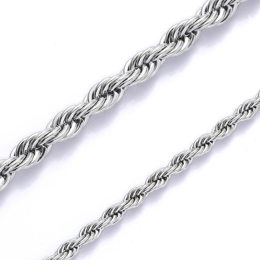 3MM White Gold Rope Chain