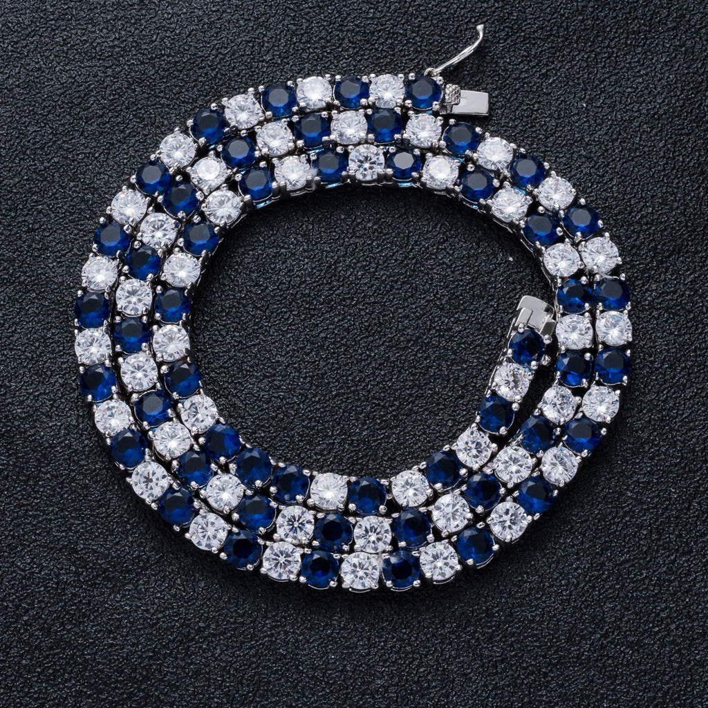 4mm Blue&White Tennis Chain