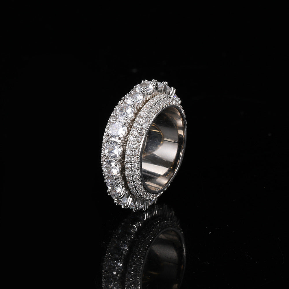 Micro-inlay CZ Five Rows Ring