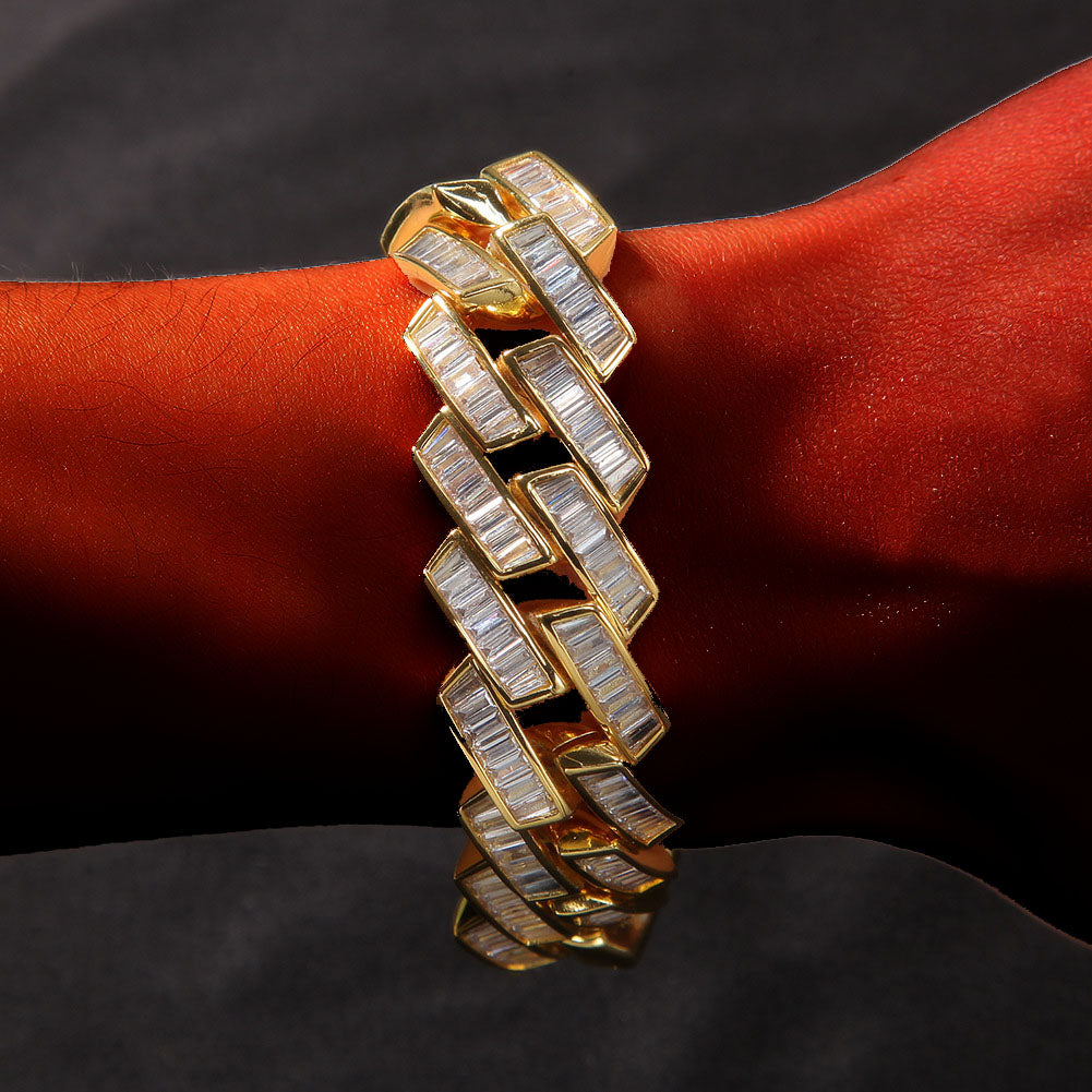 19mm French Creative Cuban Bracelet In 18k Gold