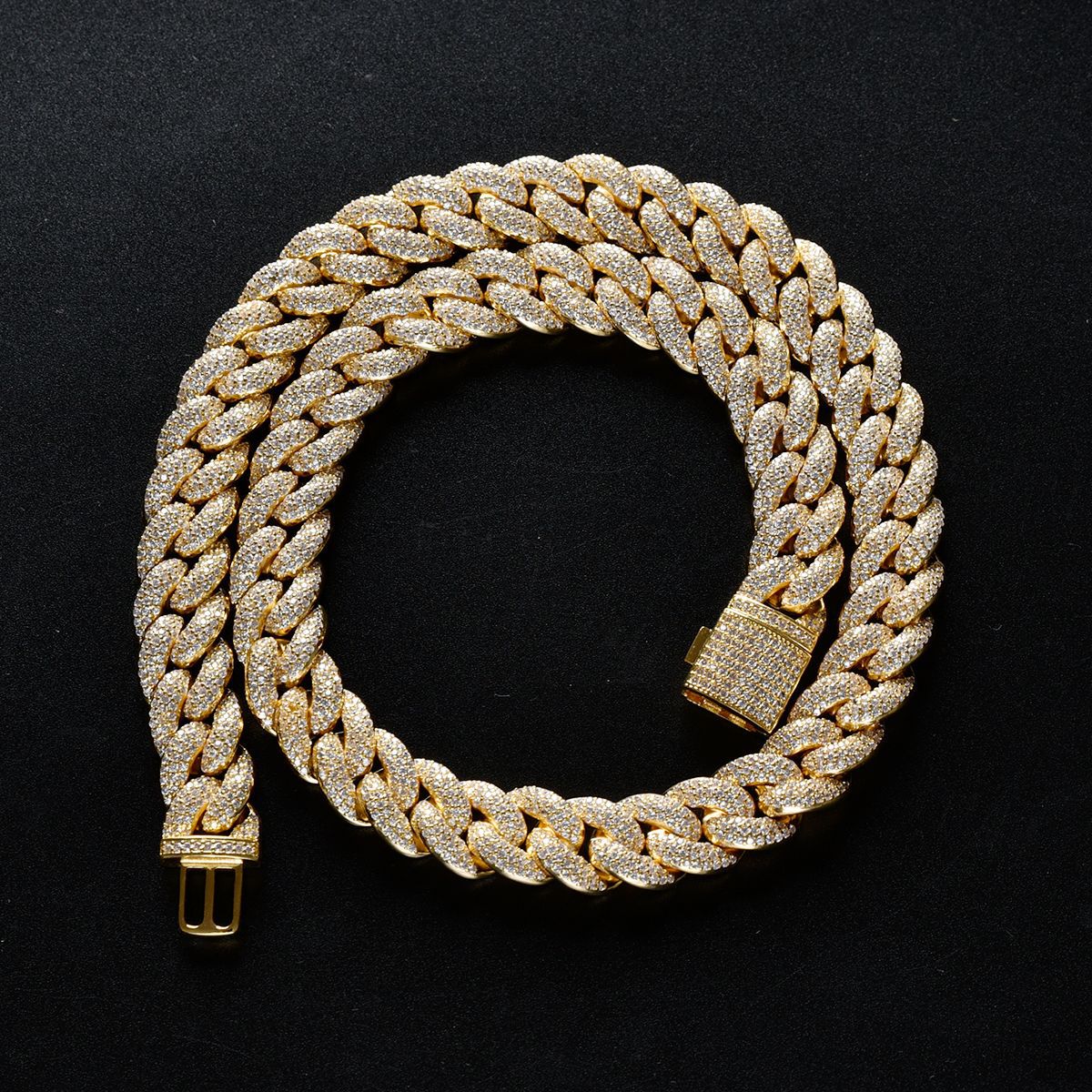 14mm 3-Row Bubble Iced Cuban Chain