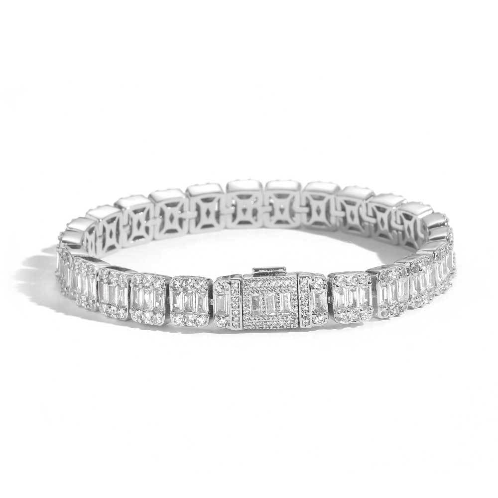 8mm Iced Square Baguette Tennis Bracelet