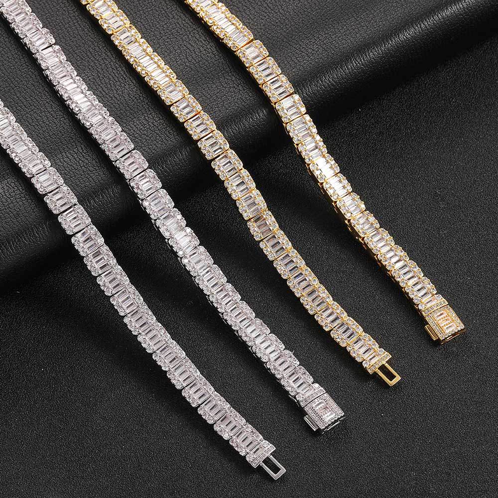 8mm Iced Square Baguette Tennis Bracelet