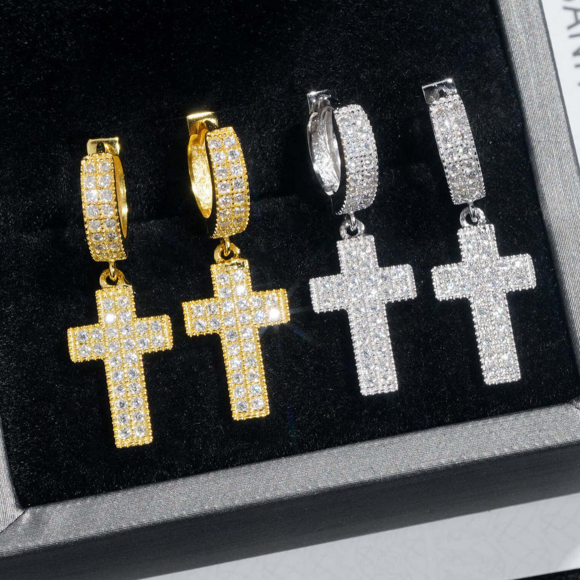 Limited 18K Gold-Plated Cross Earring