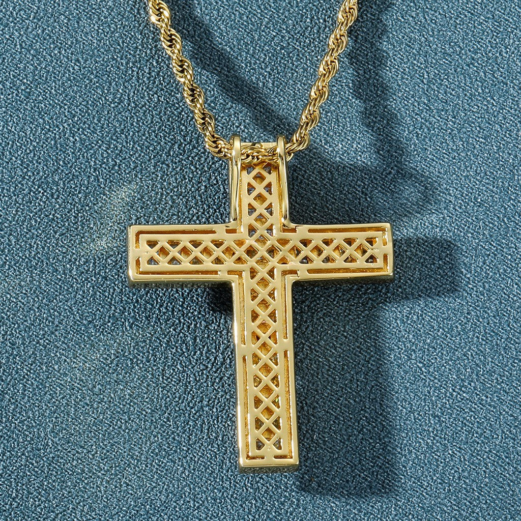 3D Jesus Crucifix Baguette Cross Necklace