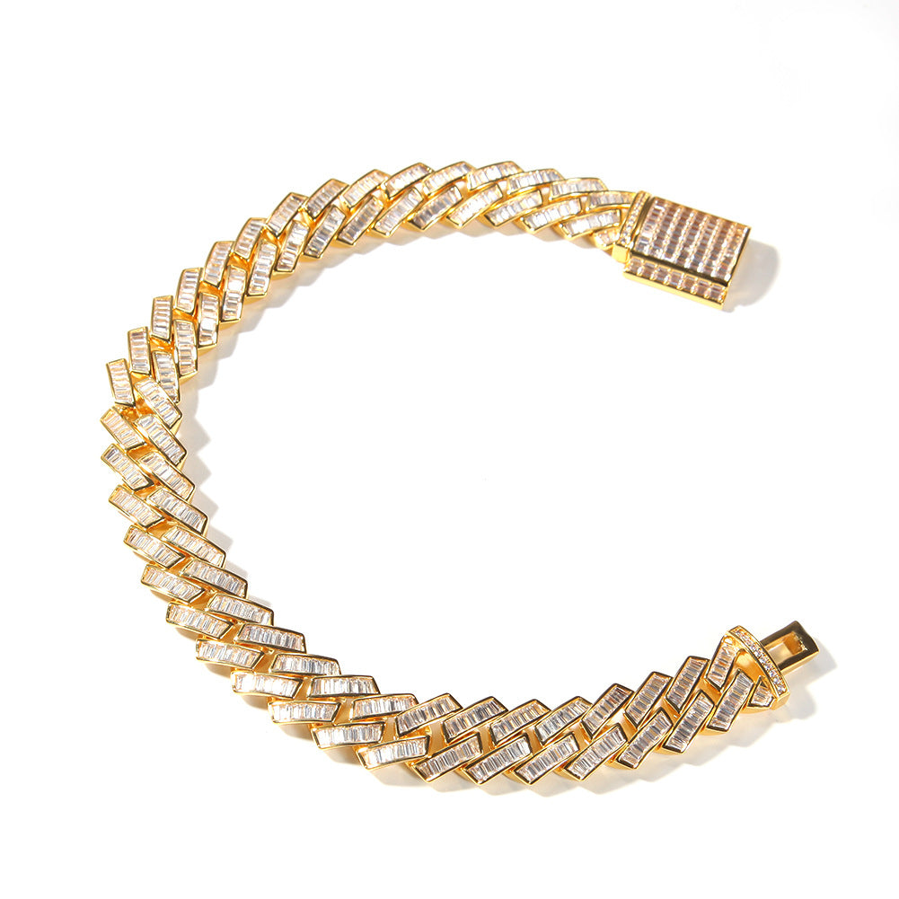 19mm French Creative Cuban Bracelet In 18k Gold