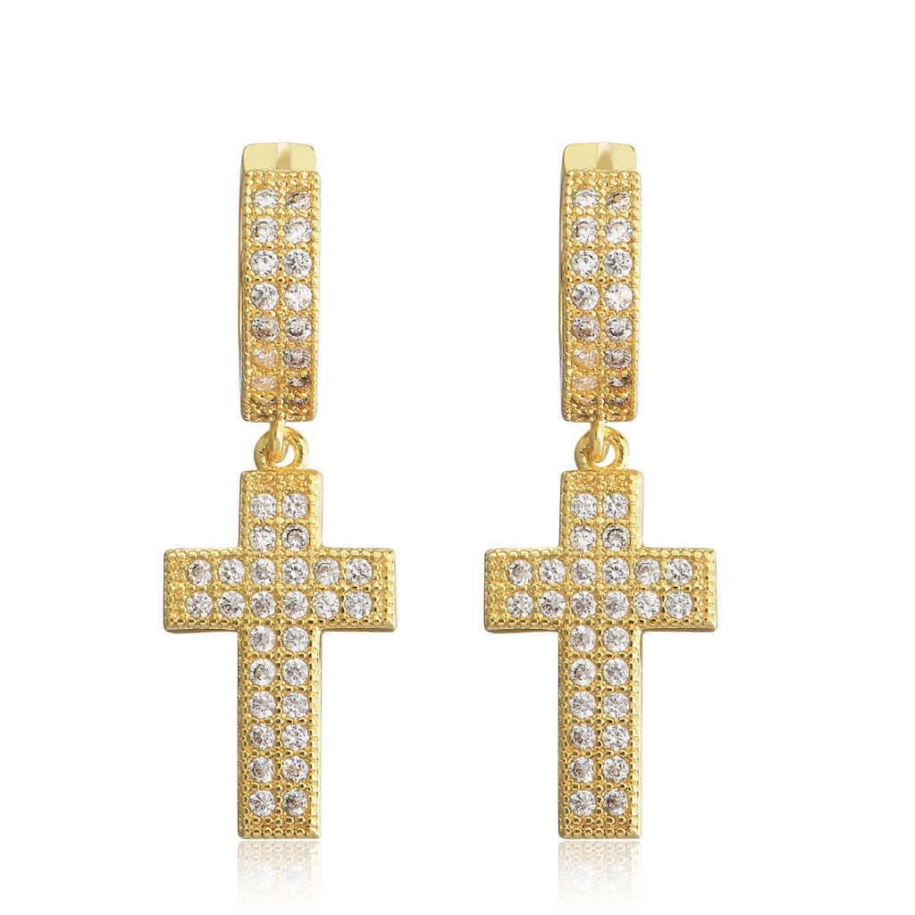 Limited 18K Gold-Plated Cross Earring