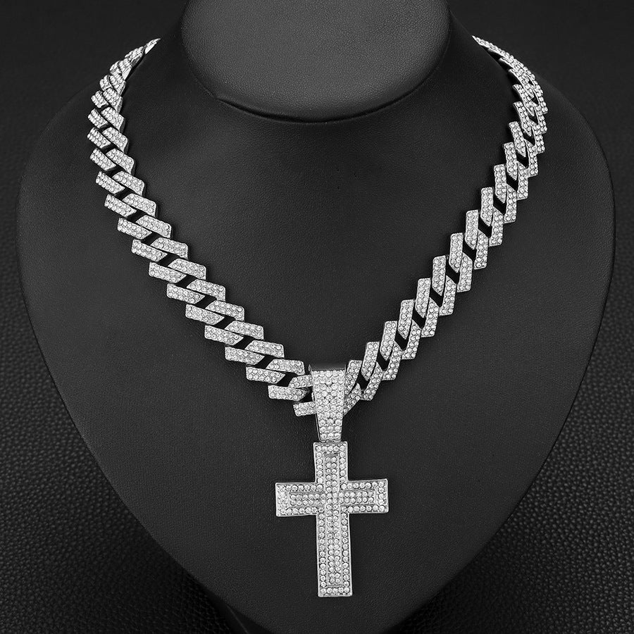 Necklace full of iced crosses