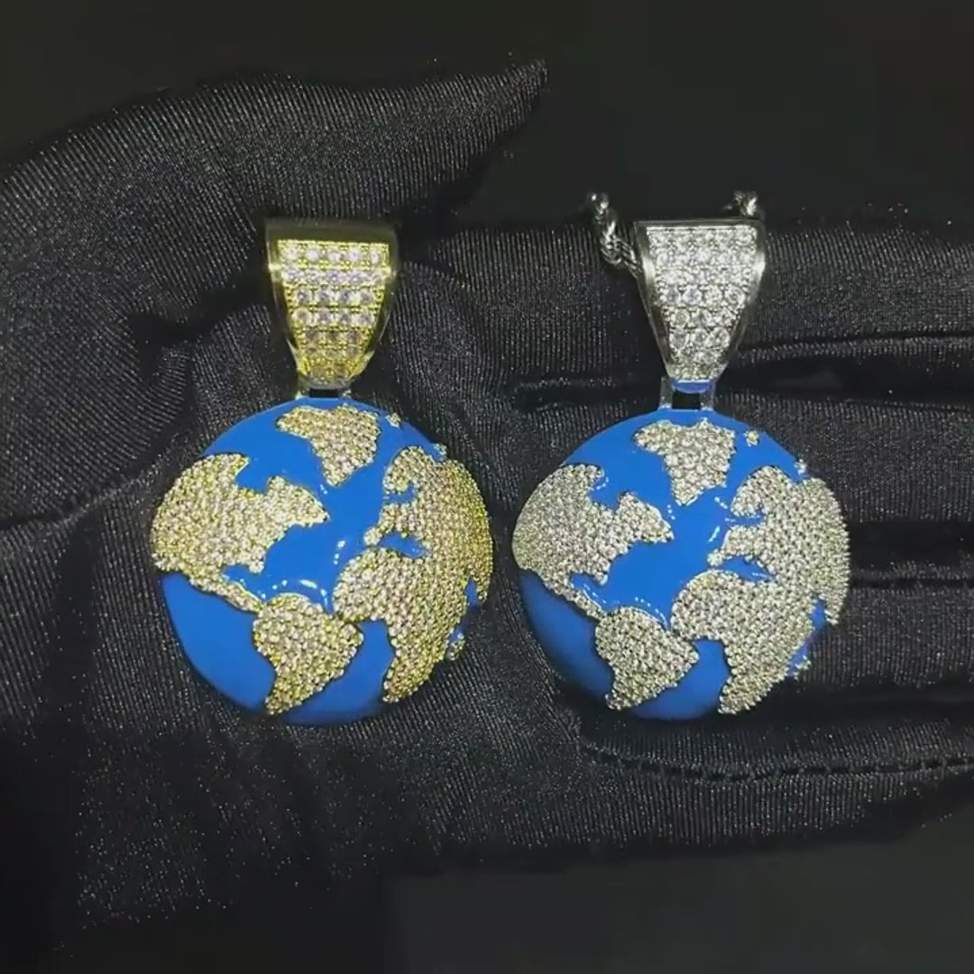 18K Gold-Plated Earth Pendant