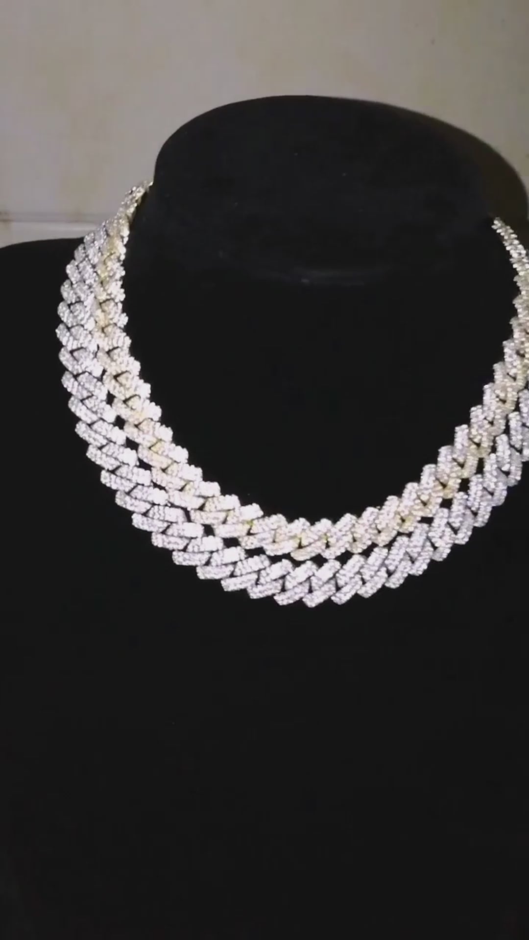 Seamless Rhombic Iced Cuban Chain 18K White/Gold-Plate