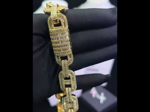 15mm Baguette Mariner Chain in 18k Gold