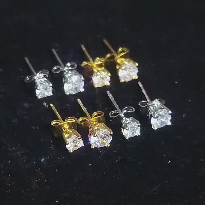 Iced Cubic Zirconia S925 Earrings 5mm